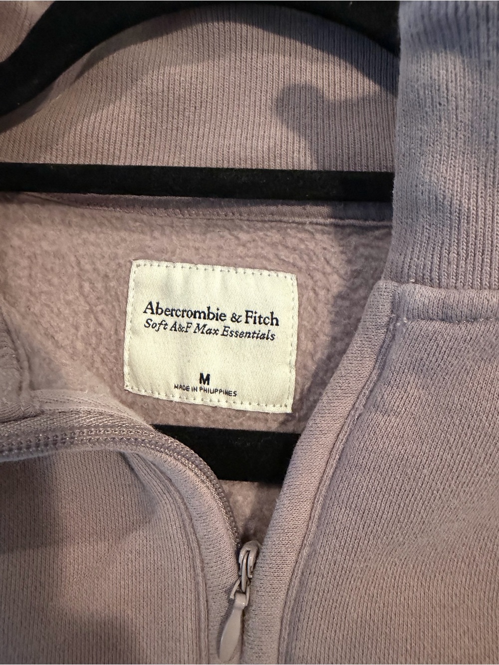 Abercrombie & Fitch Cropped Half-Zip Sweatshirt - Mauve Taupe - Picture 2 of 2